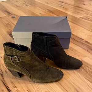 Aquatalia Women's Ankle Boots - Khaki Green Suede